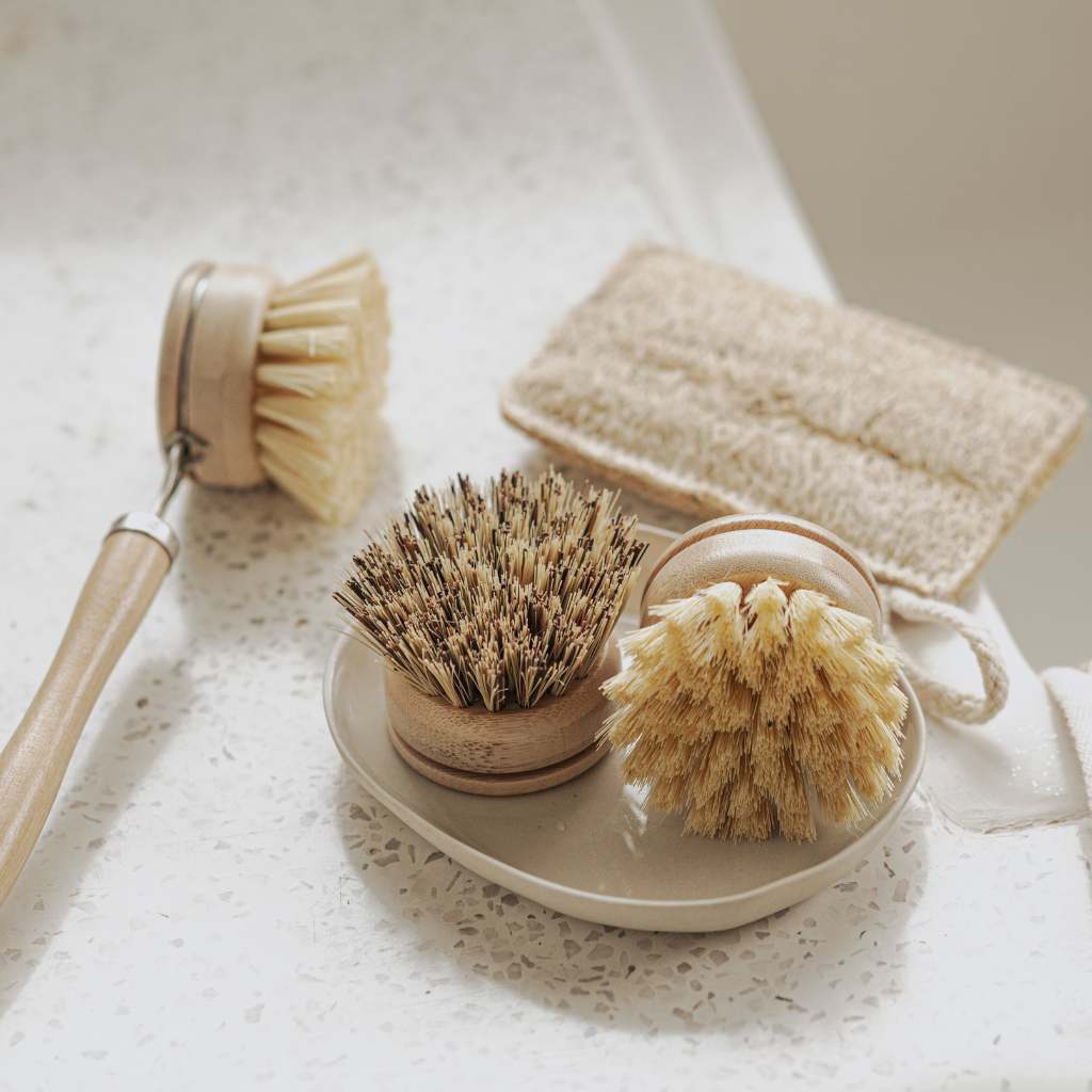 Bærekraftig Oppvaskbørste-sett (4-delt) med Loofah-svamp-3